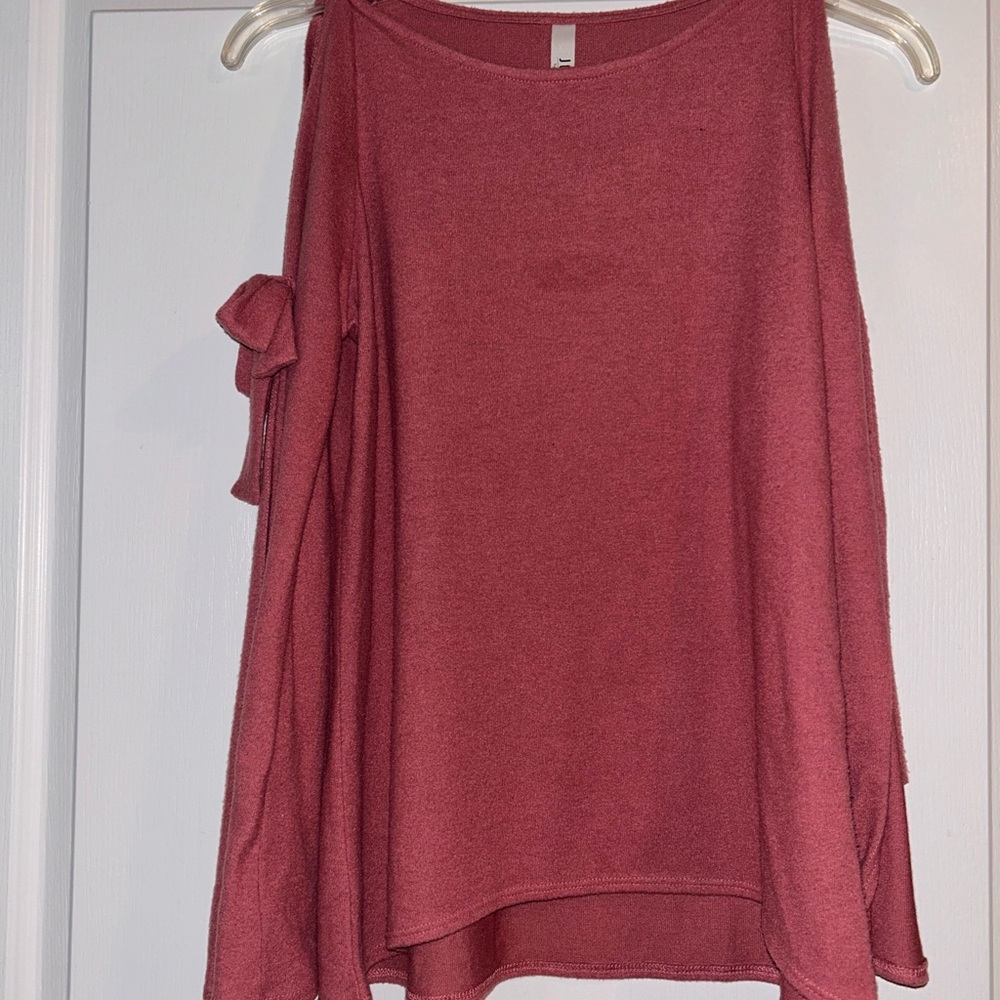 Pink Cold Shoulder Top